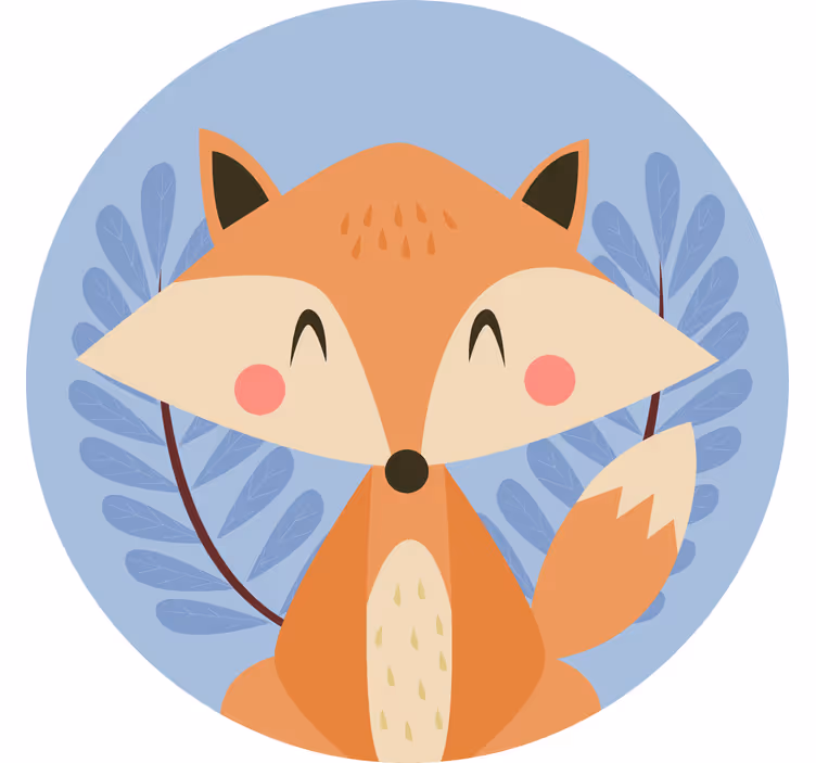 Children room roller blind in smart fox pastel colors - TenStickers