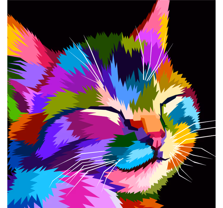 Colorful cat portrait children room roller blind - TenStickers