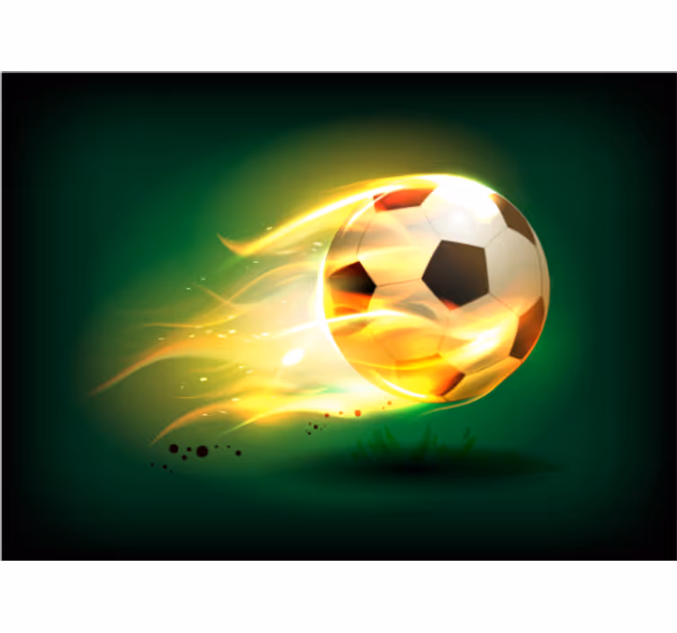 Children room roller blind cool football on fire - TenStickers