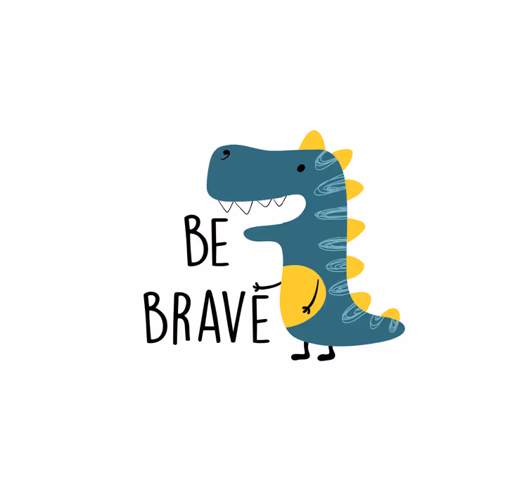 Children room roller blind nordic dinosaur courageous - TenStickers