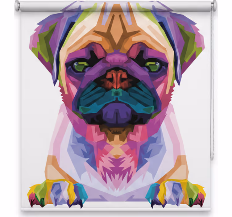 Children room roller blind cute dog geometric design - TenStickers