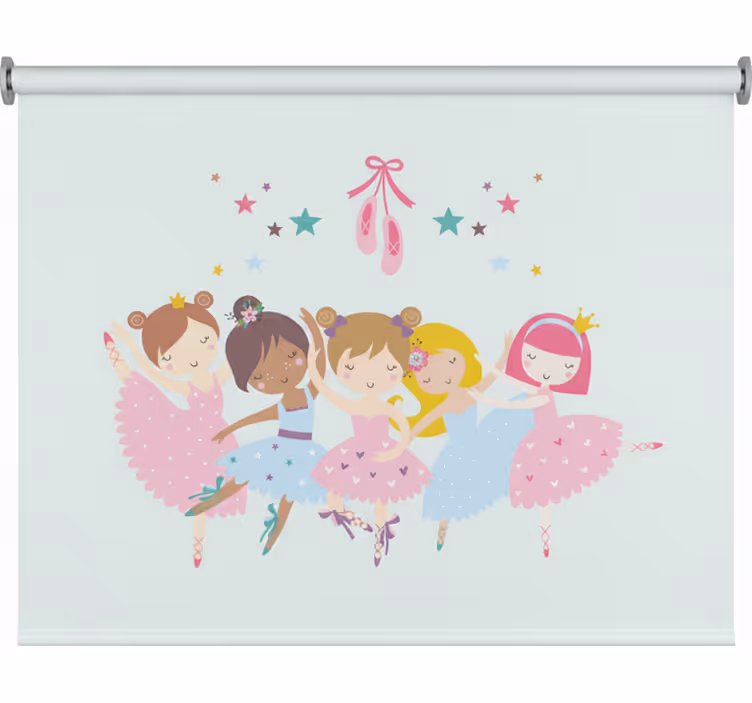 Children room roller blind with colorful ballet stars - TenStickers