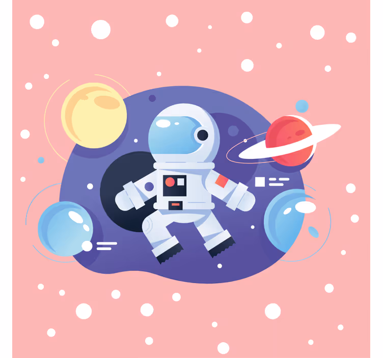 Children room roller blind with cartoon spaceman designs - TenStickers