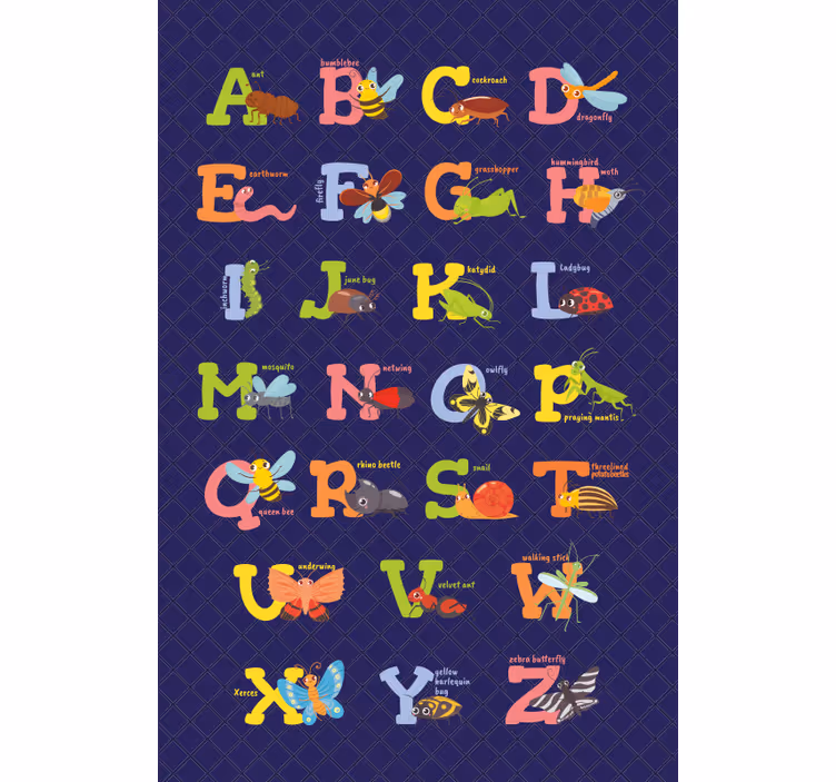 Children room roller blind english alphabet design - TenStickers