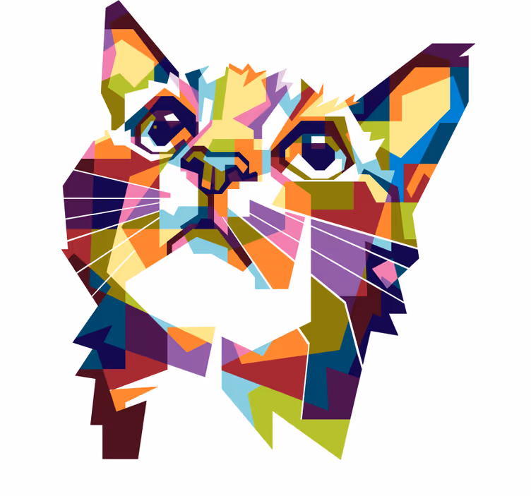 Splash color colorful cat teenage bedroom roller blind - TenStickers