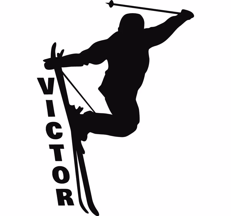 Teenage bedroom roller blind customizable skier - TenStickers