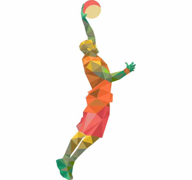 Teenage bedroom roller blind geometric basketball player - TenStickers