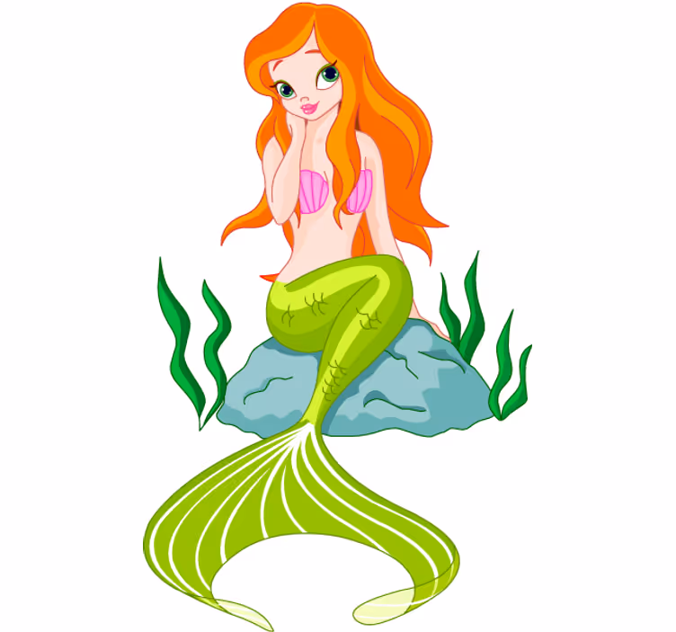Teenage bedroom roller blind sitting mermaid vinyl - TenStickers