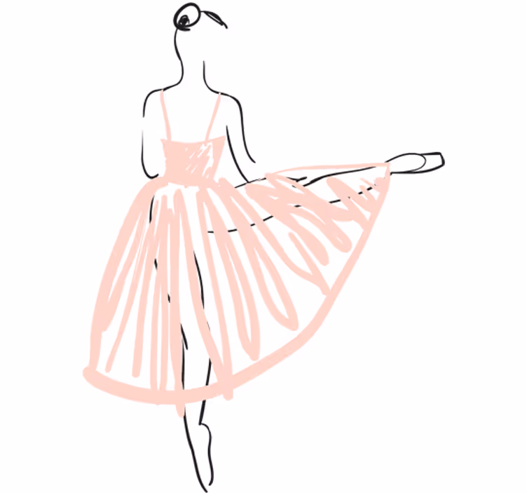 Teenage bedroom roller blind dance rehearsal illustration - TenStickers