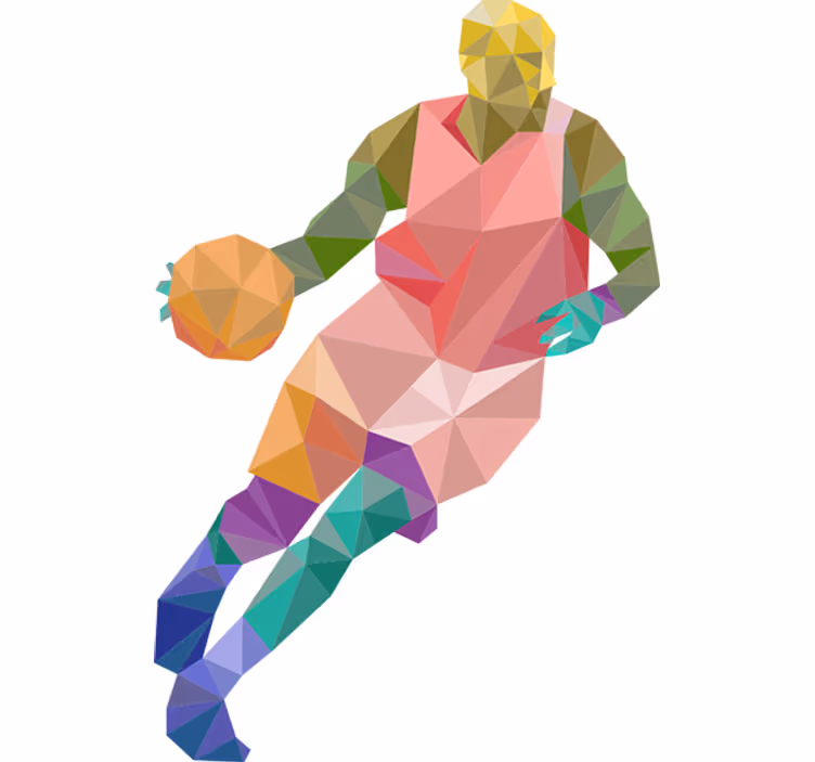 Teenage bedroom roller blind origami basketball decal - TenStickers