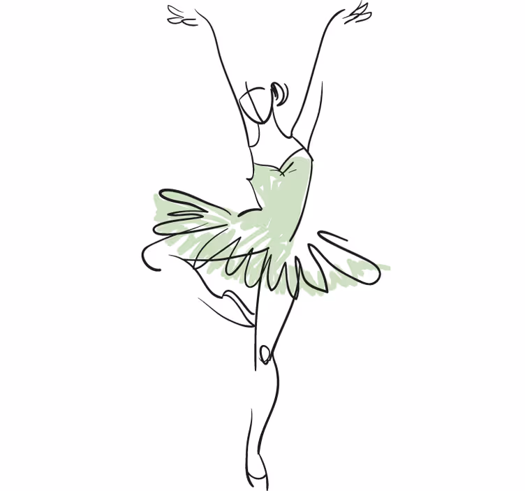 Teenage bedroom roller blind ballerina sketch vinyl - TenStickers