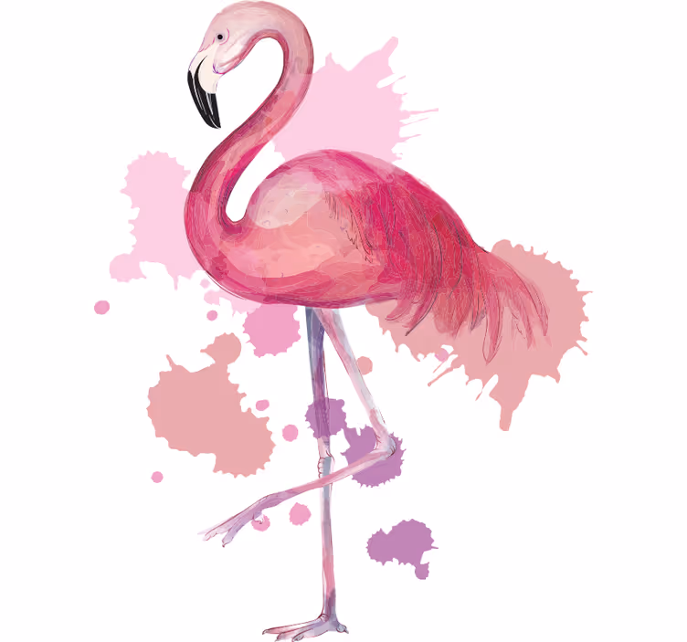 Teenage bedroom roller blind vintage flamingo splash colors - TenStickers