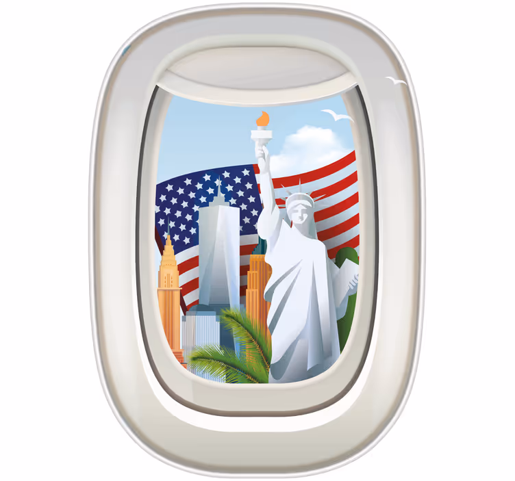 Teenage bedroom roller blind america from above - TenStickers