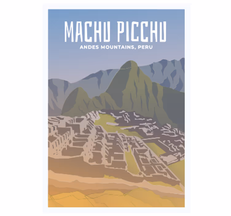 Teenage bedroom roller blind machu picchu design - TenStickers