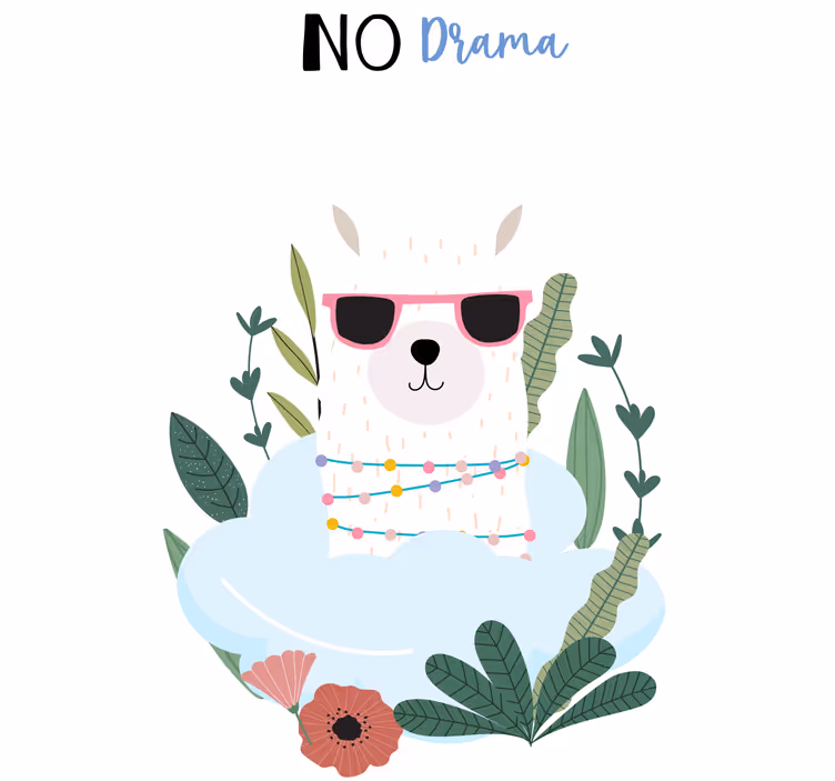 Teenage bedroom roller blind llama no drama - TenStickers