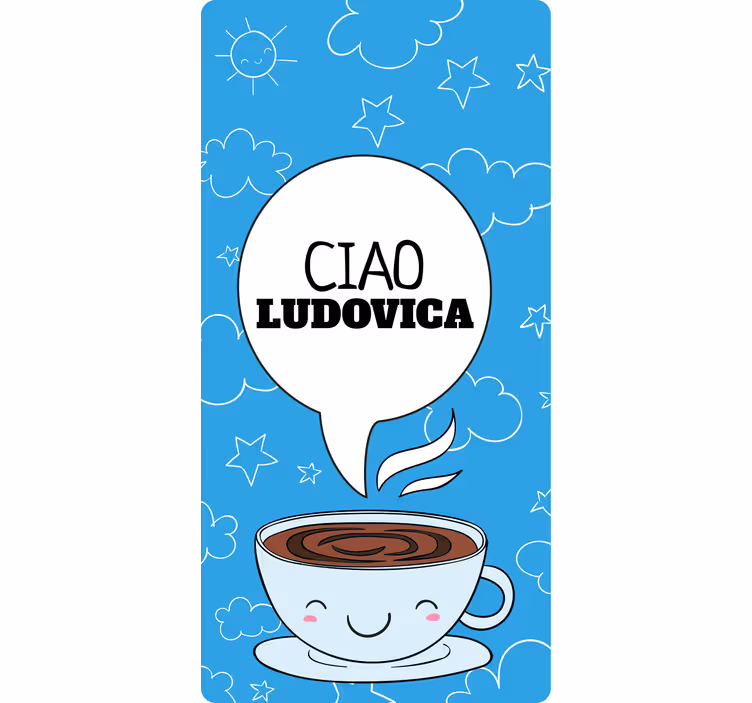 Teenage bedroom roller blind personalised coffee cup - TenStickers