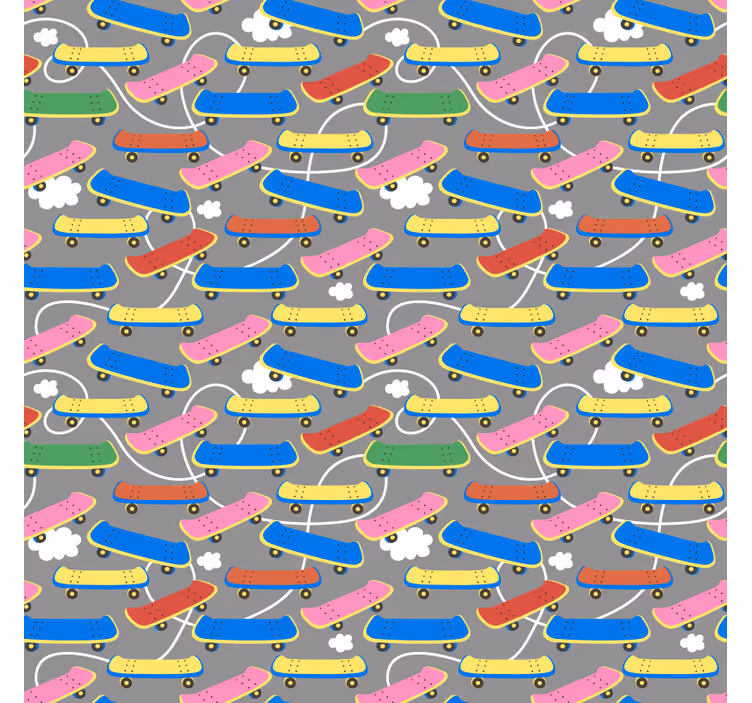 Teenage bedroom roller blind coloured skateboards - TenStickers