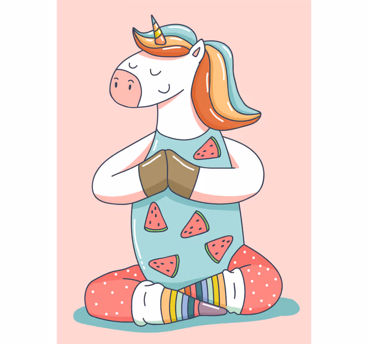 Teenage bedroom roller blind fitness unicorn - TenStickers