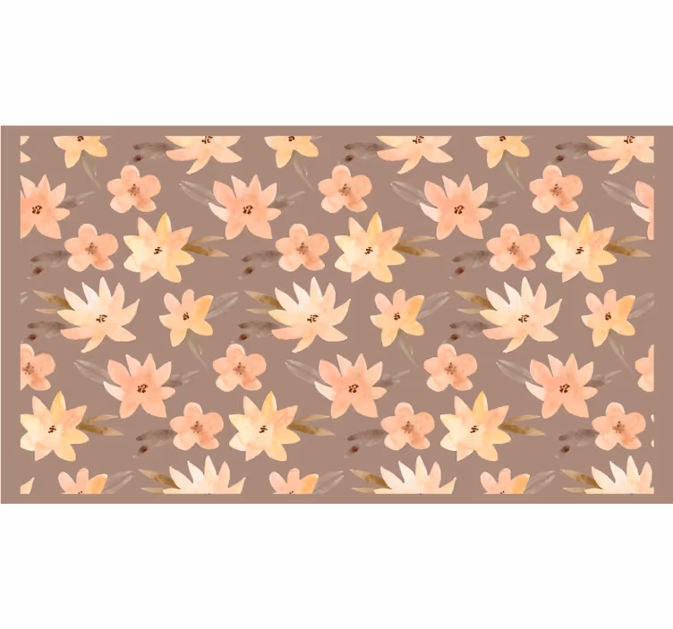 Beige roller blind aquarella pastel flower design - TenStickers