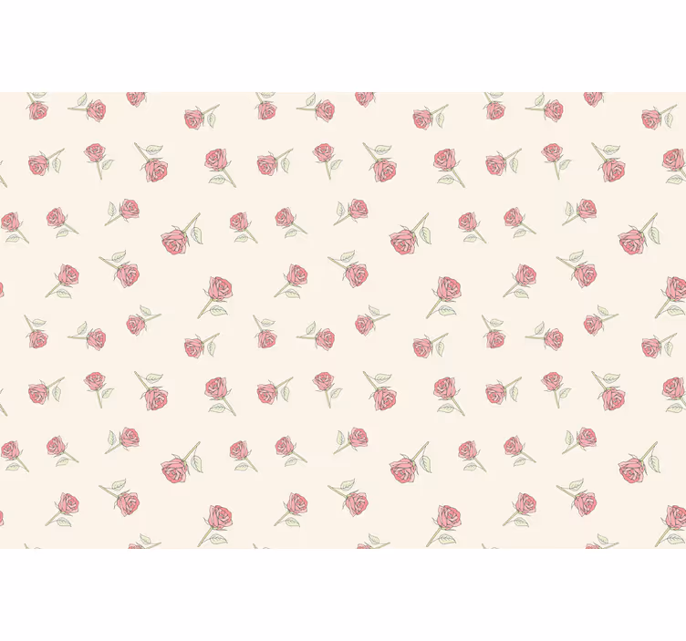 Beige roller blind with romantic vintage rose pattern - TenStickers