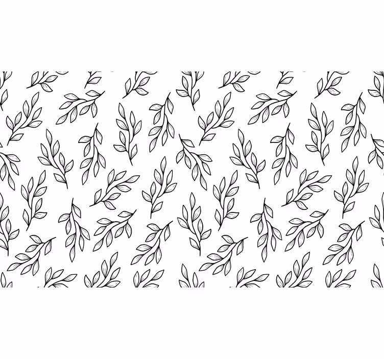White roller blind with black and white thin branches - TenStickers