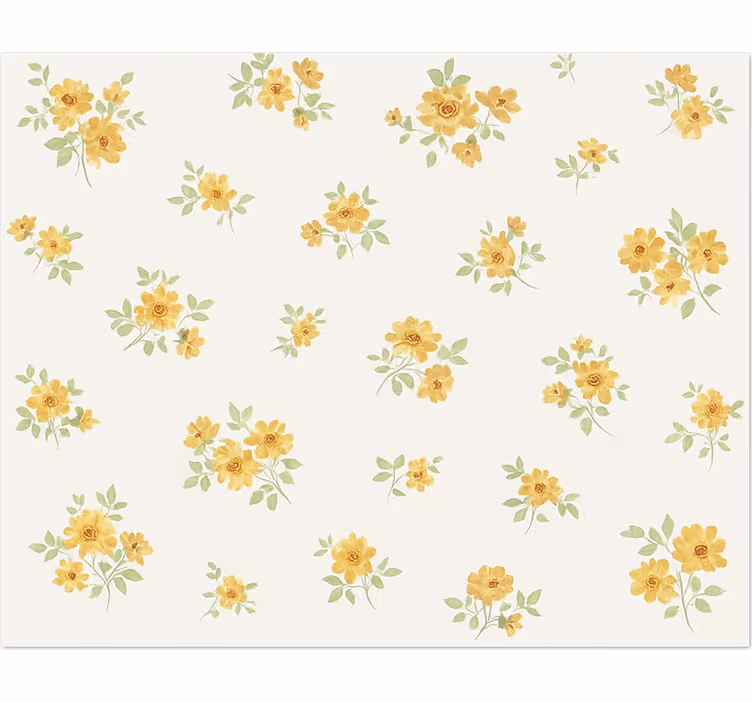 White roller blind with delicate floral print - TenStickers