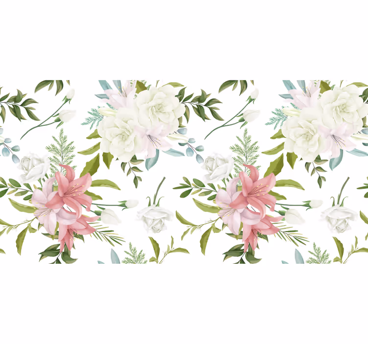Flower roller blind minimalist realistic garden - TenStickers