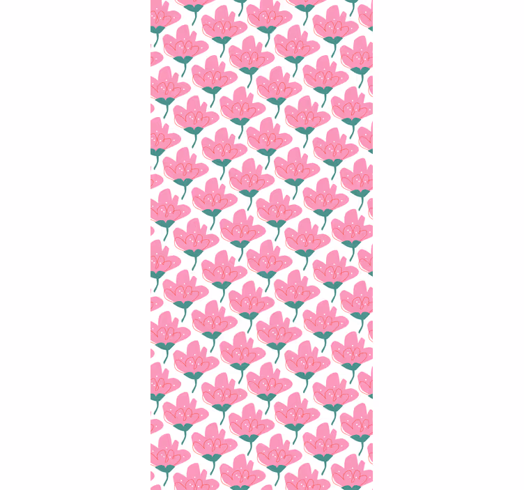 Pink flowers flower roller blind - TenStickers