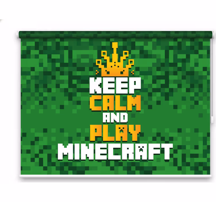 Geek roller blind keep calm and build in minecraft - TenStickers