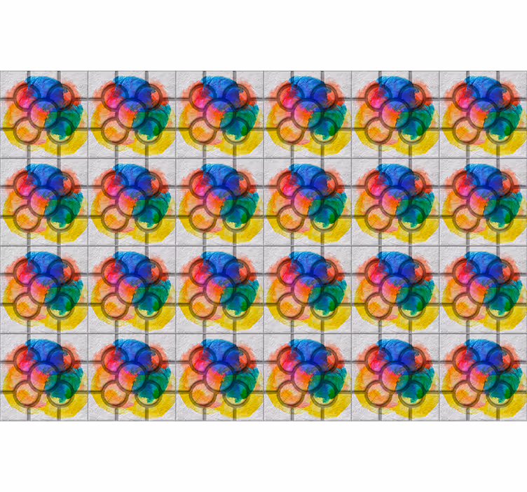 Vintage roller blind colorful bilbao street tiles - TenStickers