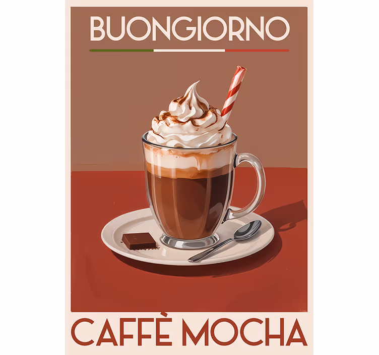 Vintage roller blind "mocha" coffee design - TenStickers