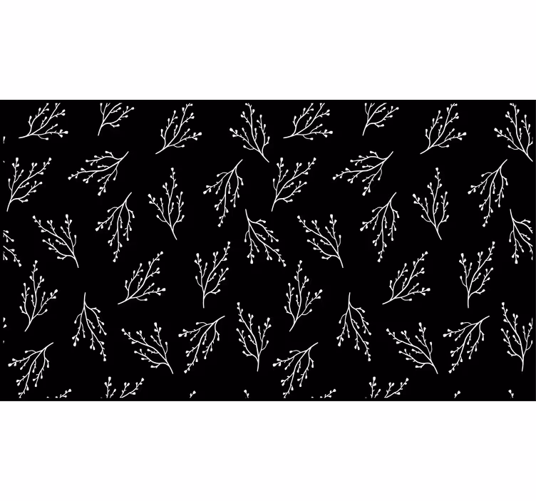 Black roller blind with nordic branch design - TenStickers
