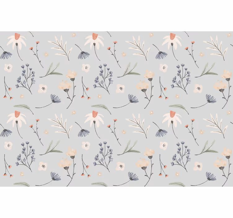 Gray roller blind in a gray floral hamptons pattern - TenStickers