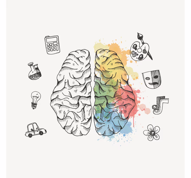Office roller blind for left and right brain - TenStickers