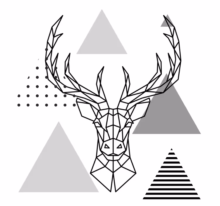 Office roller blind featuring black and white reindeer - TenStickers