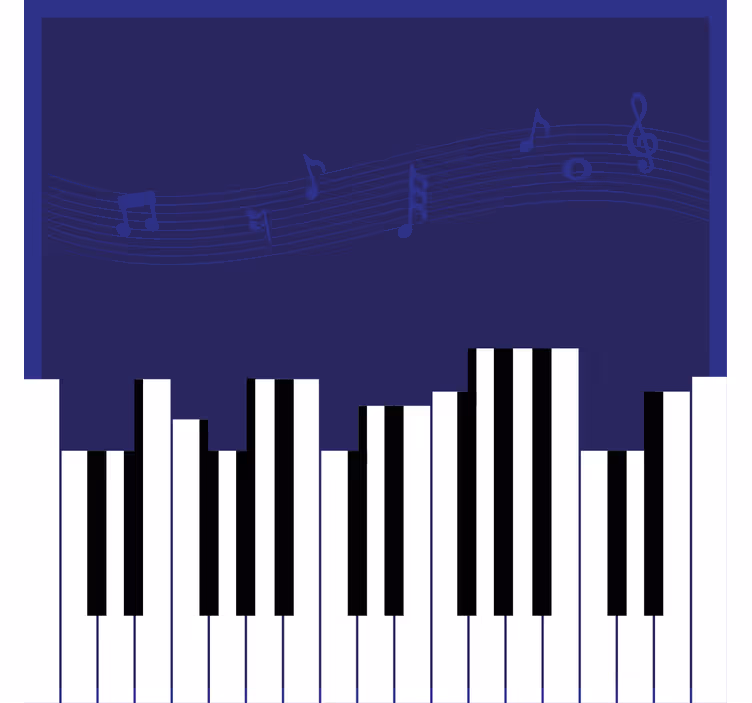 Office roller blind with piano design - TenStickers