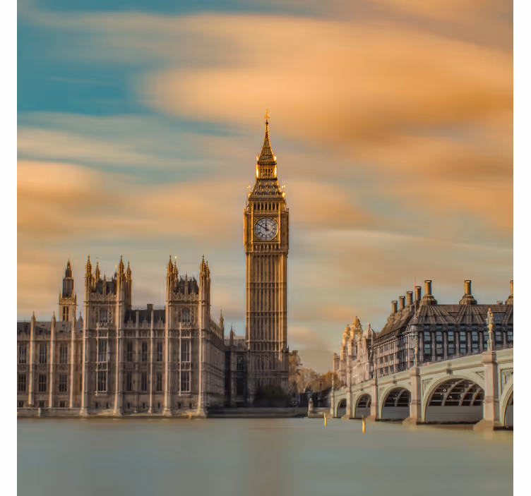 Office roller blind featuring london big ben photo - TenStickers