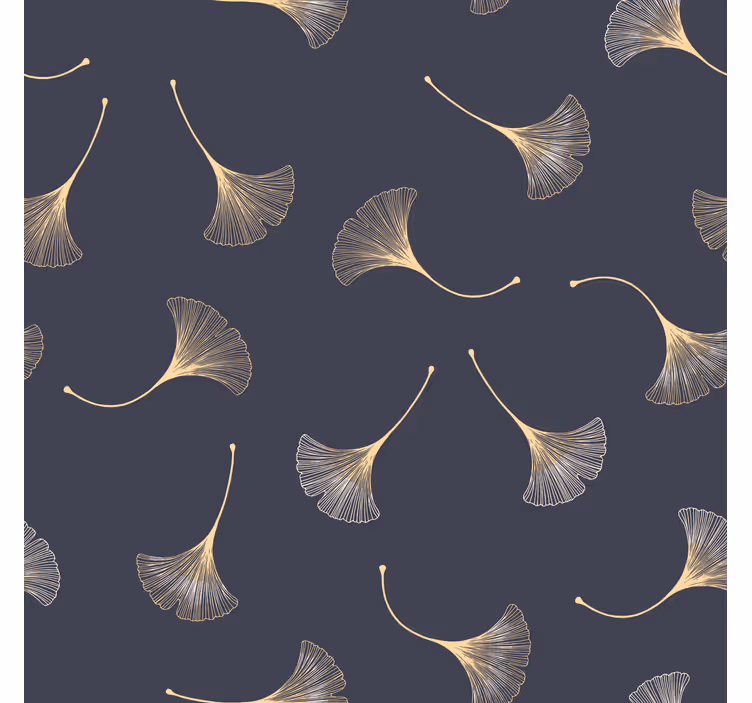Ginkgo leaf navy and gold office roller blind - TenStickers