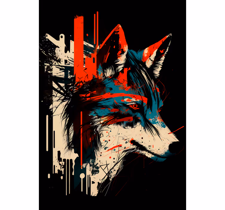 Teenage bedroom roller blind wolf design - TenStickers