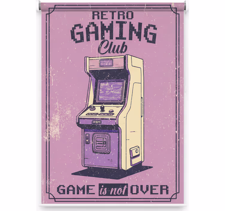 Teenage bedroom roller blind retro gaming theme - TenStickers