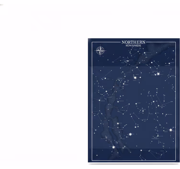 Teenage bedroom roller blind northern hemisphere star map - TenStickers