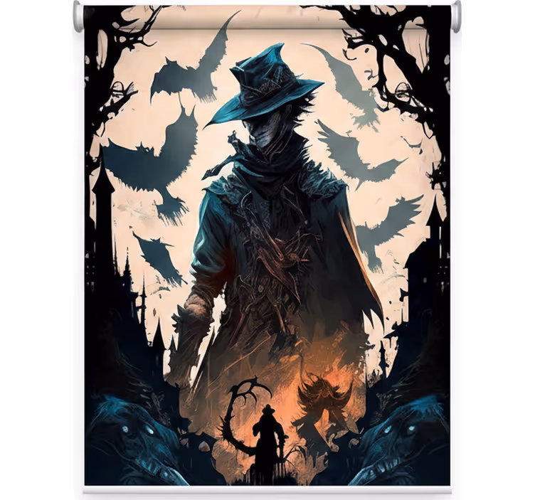 Teenage bedroom roller blind gothic video game poster - TenStickers