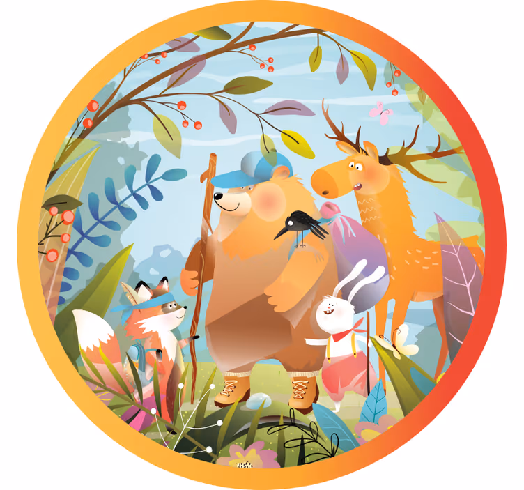 Fun roller blind animal friends in the forest - TenStickers