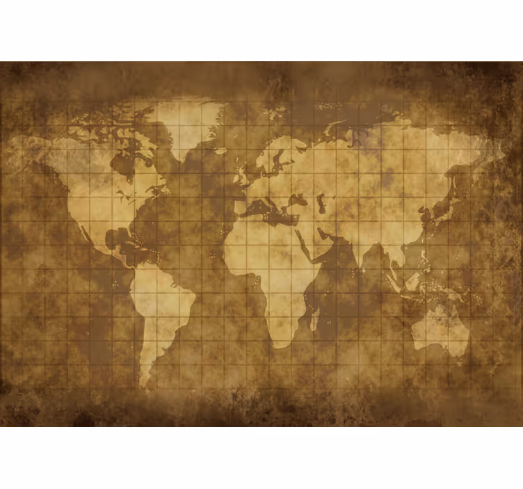 World map roller blind vintage children’s mural - TenStickers