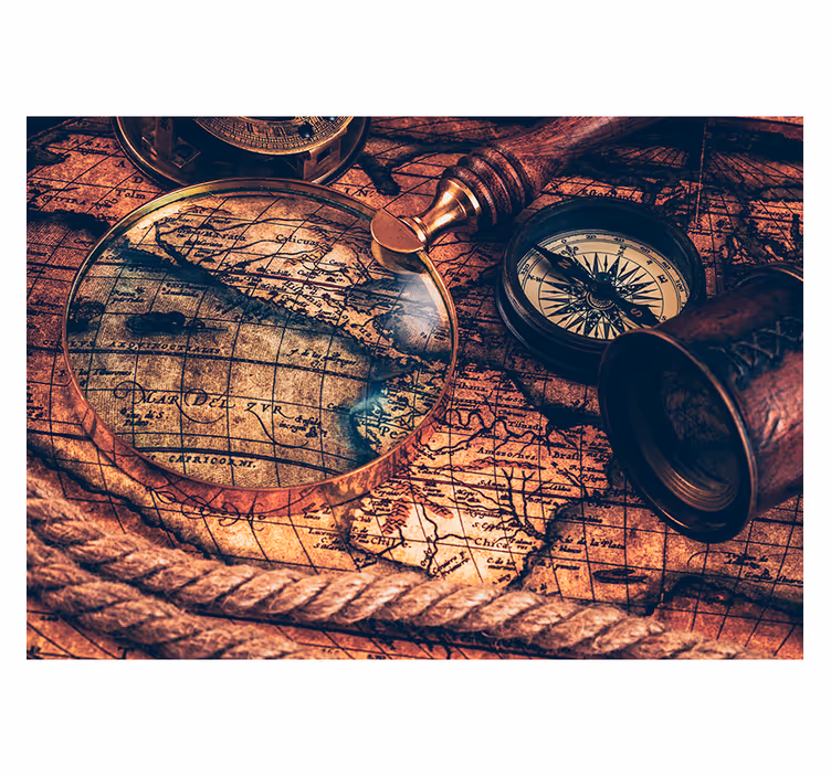 World map roller blind in brown paint design - TenStickers