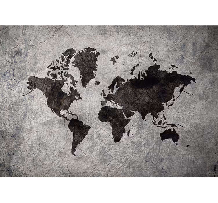 World map roller blind industrial themed map - TenStickers