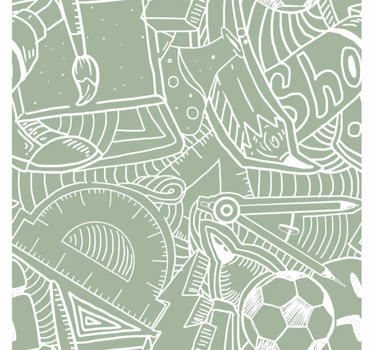 Teenage bedroom roller blind green chalkboard design - TenStickers