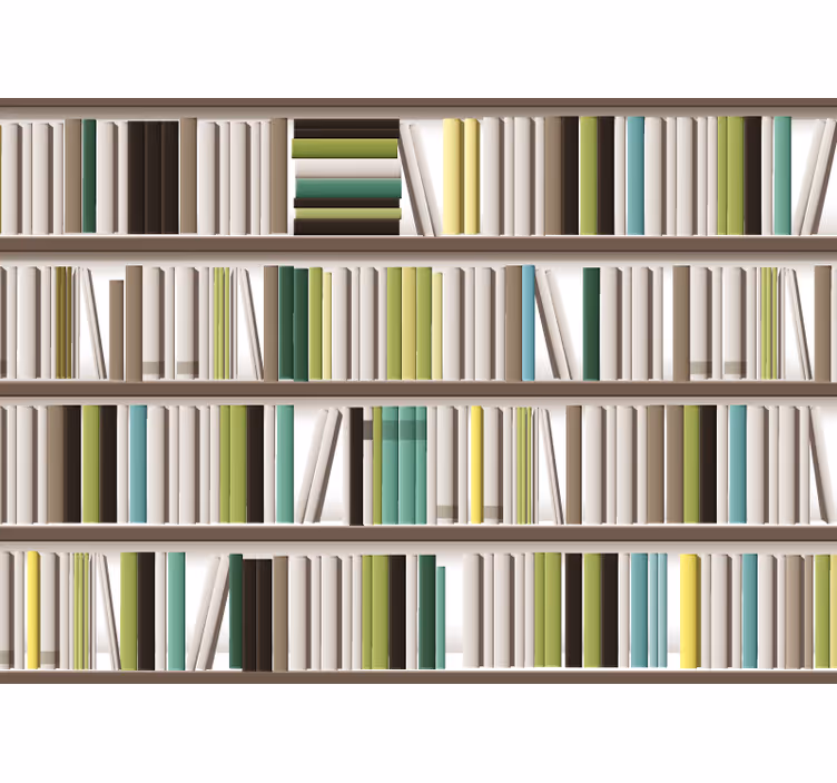 Rustic roller blind for an organized bookshelf - TenStickers