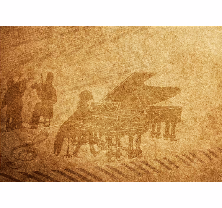 Rustic roller blind vintage piano style - TenStickers