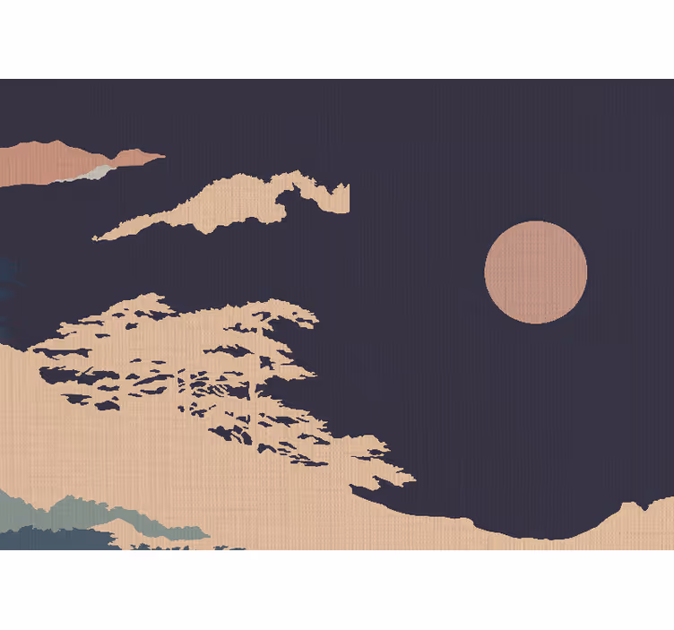 Rustic roller blind in japandi dark forest design - TenStickers